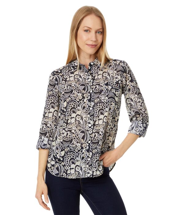 トミー ヒルフィガー レディース シャツ トップス Paisley Roll Tab Sky Captain/Bright Whiteの通販は