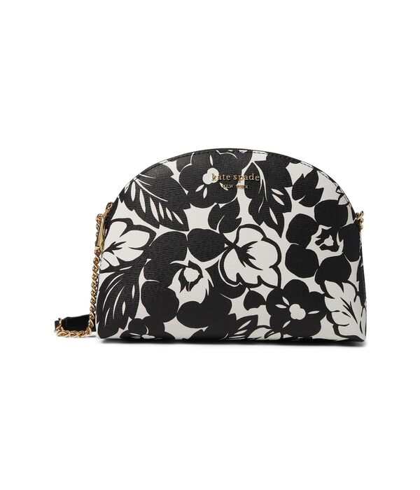 ケイトスペード レディース ハンドバッグ バッグ Morgan Tropical Foliage Printed Pvc Double Zip Dome Crossbody Black Multi