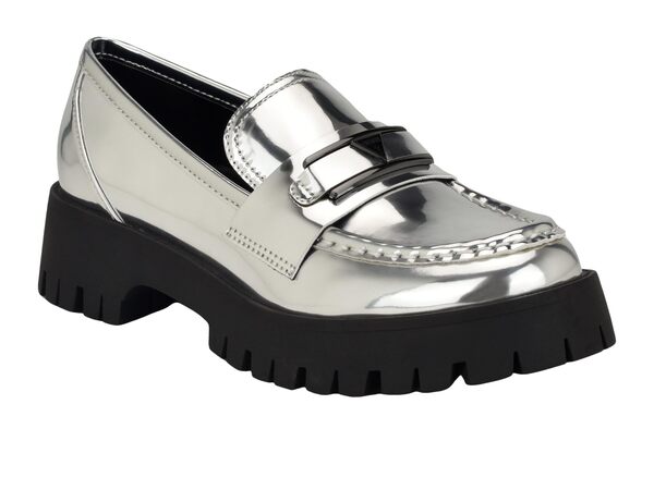 ゲス レディース スリッポン・ローファー シューズ Tracers Silver Mirror Metallic