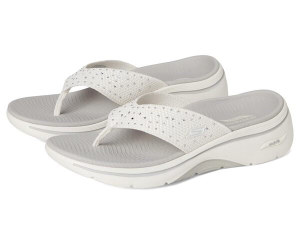 スケッチャーズ レディース サンダル シューズ Arch Fit Maui - Island Hopper AEROTHOTIC レザープラットフォームサンダル アーチサポート付き 編組