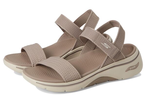 スケッチャーズ レディース サンダル シューズ Arch Fit Maui - Island Hopper AEROTHOTIC レザープラットフォームサンダル アーチサポート付き 編組