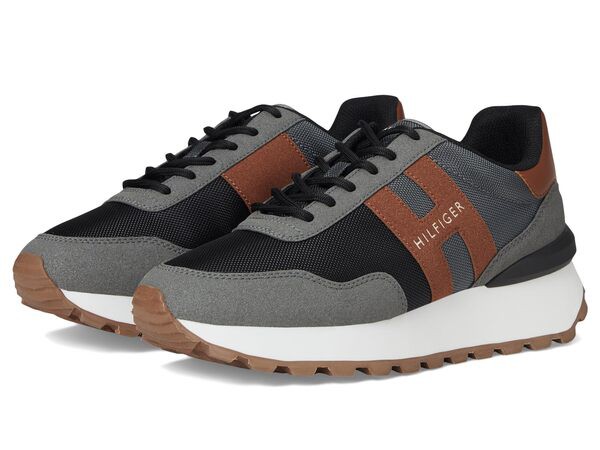 トミー ヒルフィガー メンズ スニーカー シューズ Gani Grey/Cognac Multi
