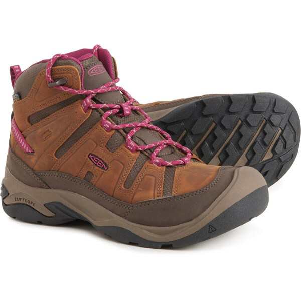 キーン メンズ ブーツ・レインブーツ シューズ Keen Circadia Mid Hiking Boots - Waterproof Leather (For Women) Syrup/Boysenberry