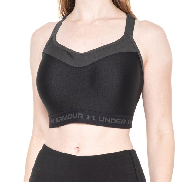 アンダーアーマー レディース ブラジャー アンダーウェア Under Armour Crossback Sports Bra - High Impact Blackの通販は 6,283円