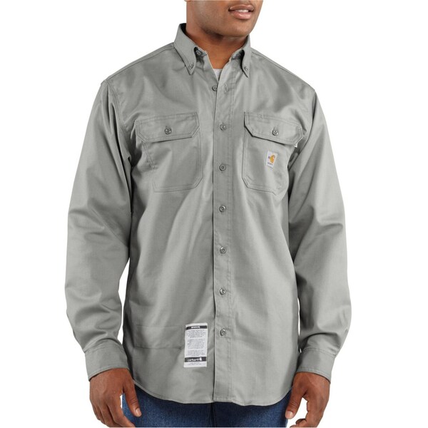 カーハート メンズ シャツ トップス Carhartt FRS160 Flame-Resistant Classic Twill Shirt - Long Sleeve Factory Seconds Gray