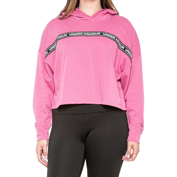 アンダーアーマー レディース ジャケット・ブルゾン アウター Under Armour Rival Terry Crop Hoodie Pace Pinkの通販は 8,480円
