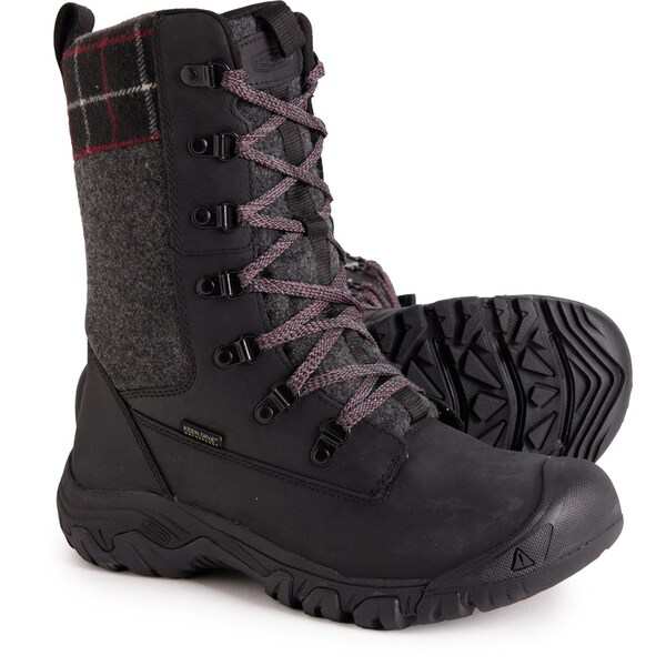 キーン レディース ブーツ・レインブーツ シューズ Keen Greta Tall Snow Boots - Waterproof Insulated (For Women) Black/Black Plaid