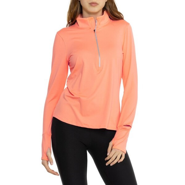 アンダーアーマー レディース シャツ トップス Under Armour Qualifier Run Shirt - Zip Neck Long Sleeve Bubble Peach