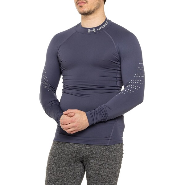 アンダーアーマー メンズ シャツ トップス Under Armour ColdGearR Novelty Mock Neck Shirt - Long Sleeve Grayの通販は 7,902円
