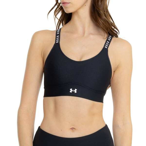 アンダーアーマー レディース ブラジャー アンダーウェア Under Armour Infinity Mid Covered Sports Bra - Medium Impact Black