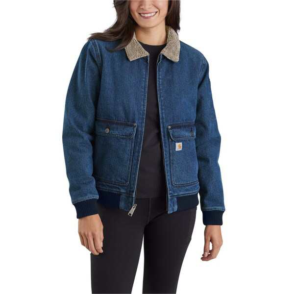 カーハート レディース ジャケット・ブルゾン アウター Carhartt 105446 Relaxed Fit Denim Sherpa Lined Jacket Beech