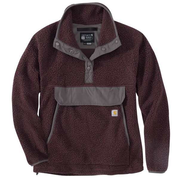 カーハート レディース ジャケット・ブルゾン アウター Carhartt 104922 Relaxed Fit Fleece Shirt - Snap Neck Long Sleeve Blackberry