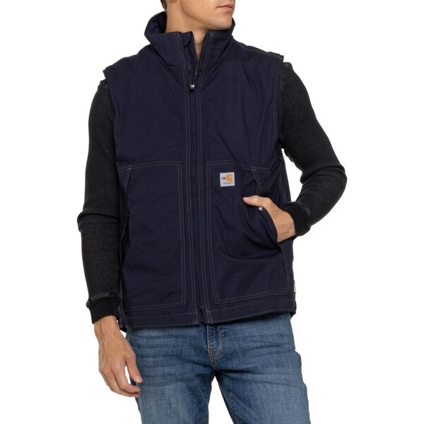 カーハート メンズ ジャケット・ブルゾン アウター Carhartt 103387 Fire-Resistant Quick DuckR Vest - Insulated Dark Navy