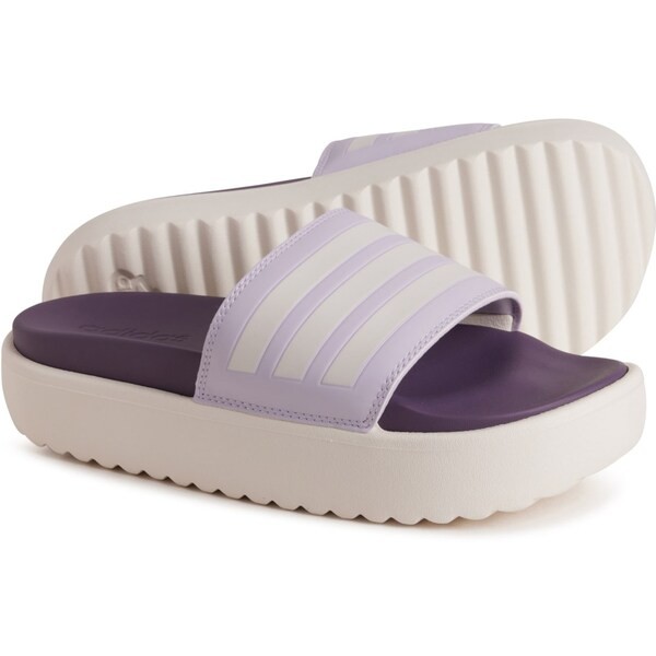 アディダス レディース スニーカー シューズ adidas Adilette Platform Slide Sandals (For Women) Silver Dawn