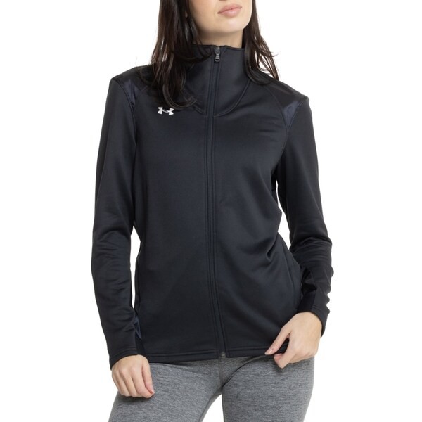 アンダーアーマー レディース ジャケット・ブルゾン アウター Under Armour Command Warm-Up Shirt - Full Zip Long Sleeve Blackの通販は