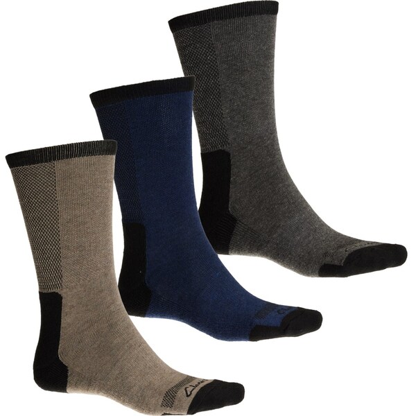 クラークス メンズ 靴下 アンダーウェア Clarks Half Cushion Air Arch Support Socks - 3-Pack Crew (For Men) Multicolour