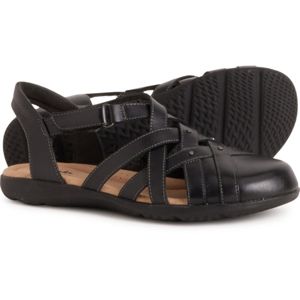 クラークス サンダル シューズ レディース Women's AmberLyn Bay Ankle-Strap Block-Heel Sandals Black Leather 送料無料 クラークス レディース サンダル シューズ Clarks Merliah2