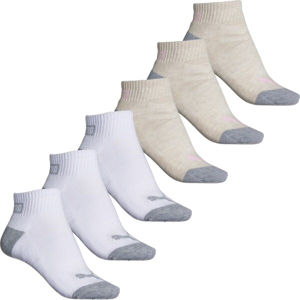 プーマ レディース 靴下 アンダーウェア Puma Ultimate Training Half Cushion Terry Socks - 6-Pack Quarter Crew (For Women) Tan Combの通販は