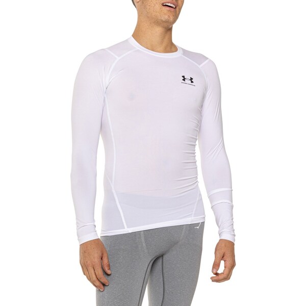 アンダーアーマー メンズ シャツ トップス Under Armour HeatGearR Compression Shirt - Long Sleeve Whiteの通販は 7,480円