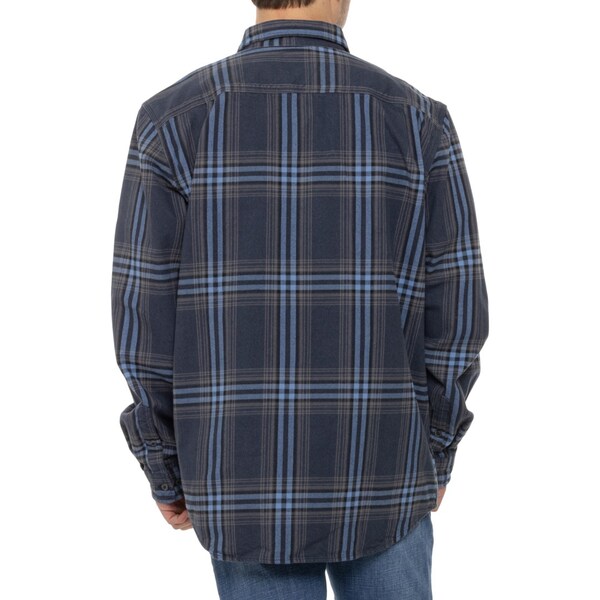 カーハート メンズ シャツ トップス Carhartt 105947 Big and Tall Loose Fit Heavyweight Plaid Flannel Shirt - Long Sleeve Blue Fox