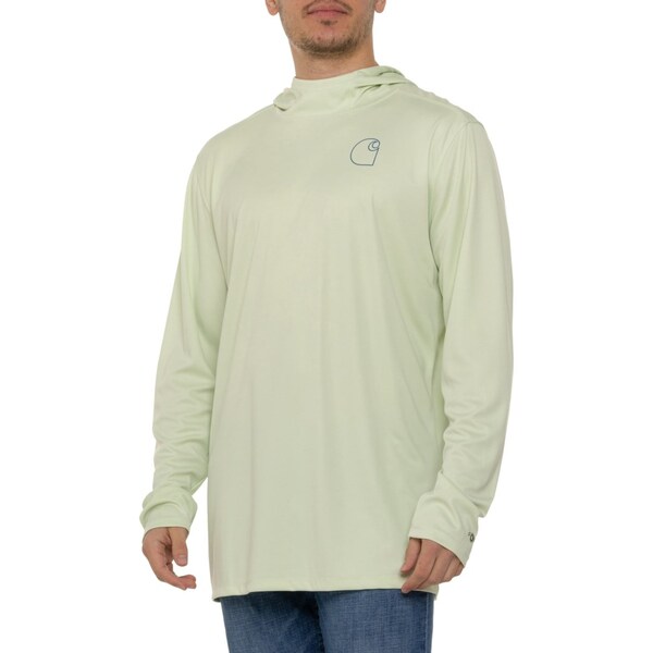 カーハート メンズ シャツ トップス Carhartt 106165 Big and Tall ForceR Sun DefenderR Logo Graphic Hooded T-Shirt - UPF 50+ Long Sの通販は