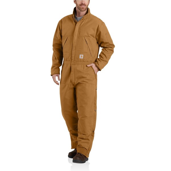 カーハート メンズ カジュアルパンツ ボトムス Carhartt 104396 Loose Fit Washed Duck Coveralls - Insulated Carhartt Brownの通販は 30,800円