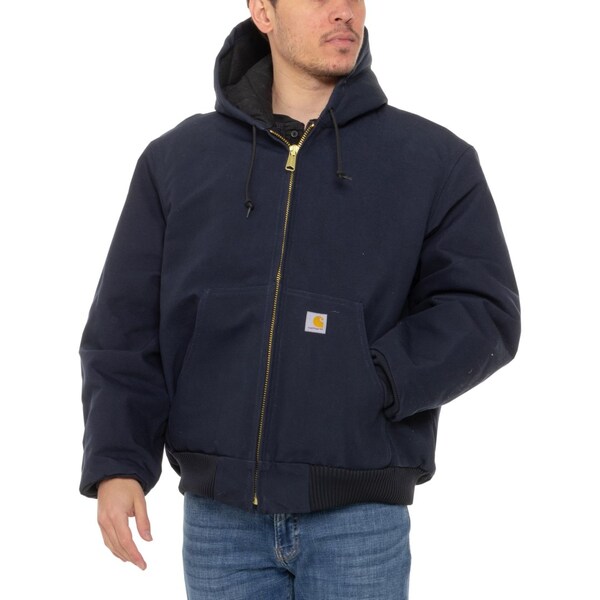 カーハート メンズ ジャケット・ブルゾン アウター Carhartt J140 Firm Duck Active Flannel-Lined Jacket - Insulated Dark Navyの通販は 12,565円