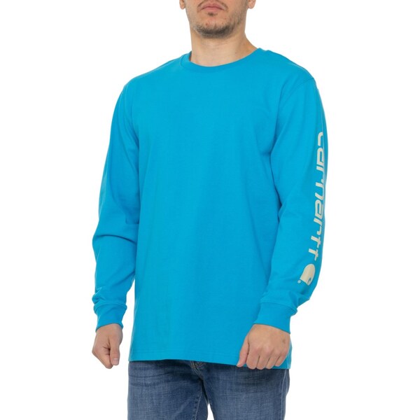 カーハート メンズ シャツ トップス Carhartt K231 Loose Fit Heavyweight Logo T-Shirt - Long Sleeve Atomic Blueの通販は 7,980円