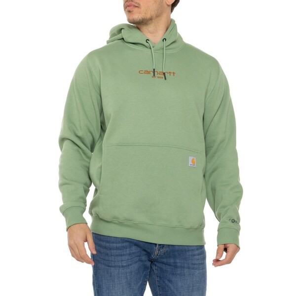 カーハート メンズ シャツ トップス Carhartt 106655 ForceR Relaxed Fit Lightweight Logo Graphic Hoodie Loden Frost