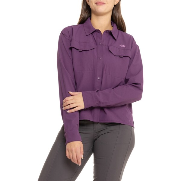ノースフェイス レディース シャツ トップス The North Face First Trail Snap-Front Shirt - UPF 40+ Long Sleeve Black Currant Purpleの通販は 11,480円