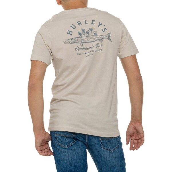 ハーレー メンズ Tシャツ トップス Hurley Barracuda Bar Graphic T-Shirt - Short Sleeve Bone