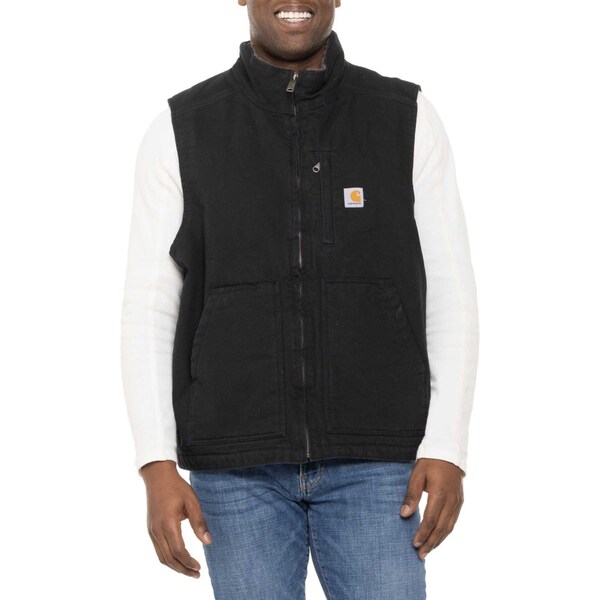 カーハート メンズ カジュアルパンツ ボトムス Carhartt 104277 Big and Tall Loose Fit Washed Duck Mock Neck Vest - Sherpa Lined Facの通販は 12,905円