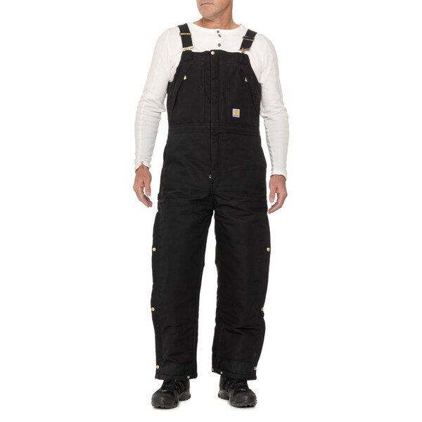 カーハート メンズ カジュアルパンツ ボトムス Carhartt 105470 Loose Fit Firm Duck Bib Overalls - Insulated Factory Seconds Blackの通販は 30,800円