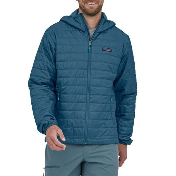 パタゴニア メンズ ジャケット・ブルゾン アウター Patagonia Nano PuffR Hoodie Wavy Blue