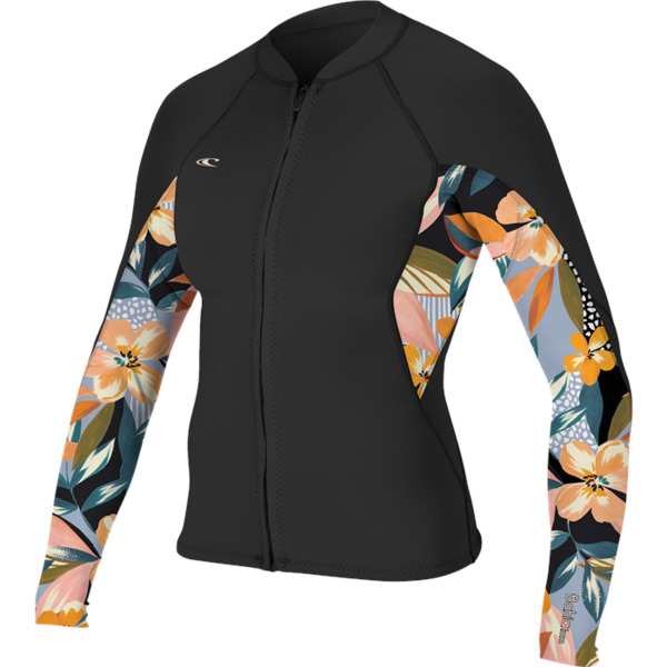 オニール レディース 上下セット 水着 O'Neill 1.5mm Bahia Full Zip Wetsuit Jacket - Women's Black/Demiflor/Black