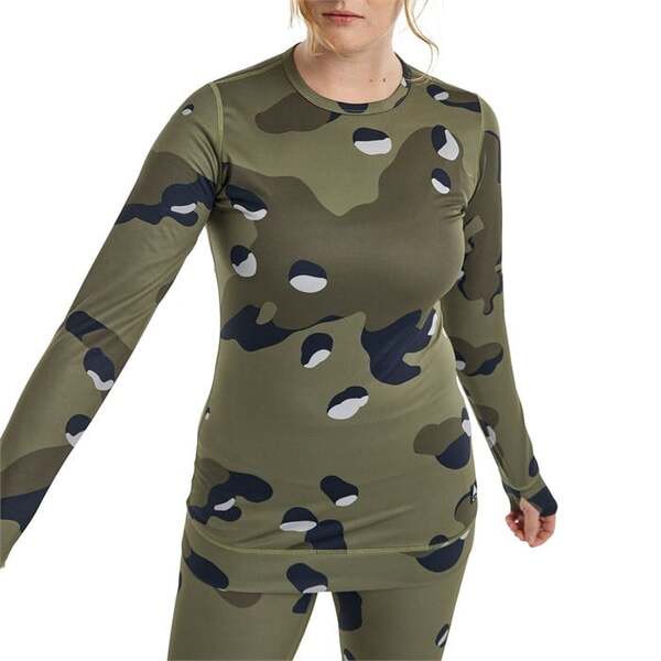 バートン レディース シャツ トップス Burton Midweight Crew Top - Women's Forest Moss Cookie Camo