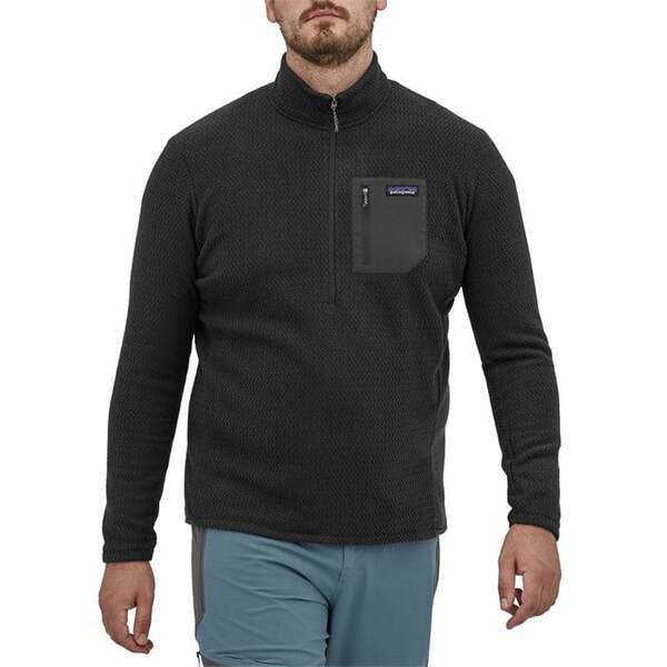 パタゴニア メンズ パーカー・スウェット アウター Patagonia R1R Air Zip Neck Top Black