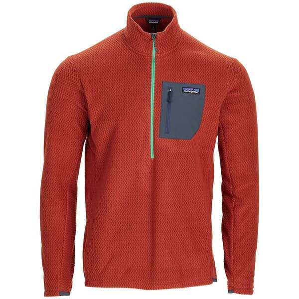 パタゴニア メンズ シャツ トップス Patagonia R1R Air Zip Neck Top - Men's Mangrove Red