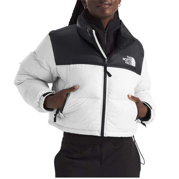 ノースフェイス レディース ジャケット・ブルゾン アウター The North Face Nuptse Short Jacket - Women's White Dune/TNF Black