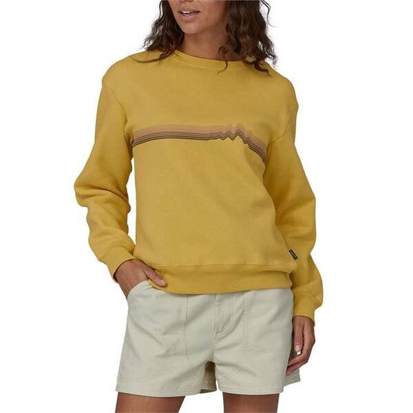 パタゴニア レディース ニット・セーター アウター Patagonia Ridge Rise Stripe Uprisal Crew Sweater - Women's Surfboard Yellow