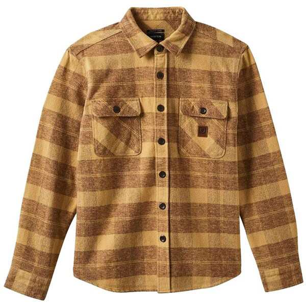 ブリクストン メンズ シャツ トップス Brixton Bowery Heavy Weight Long-Sleeve Flannel - Men's Curry Yellow/Pinecone Brownの通販は