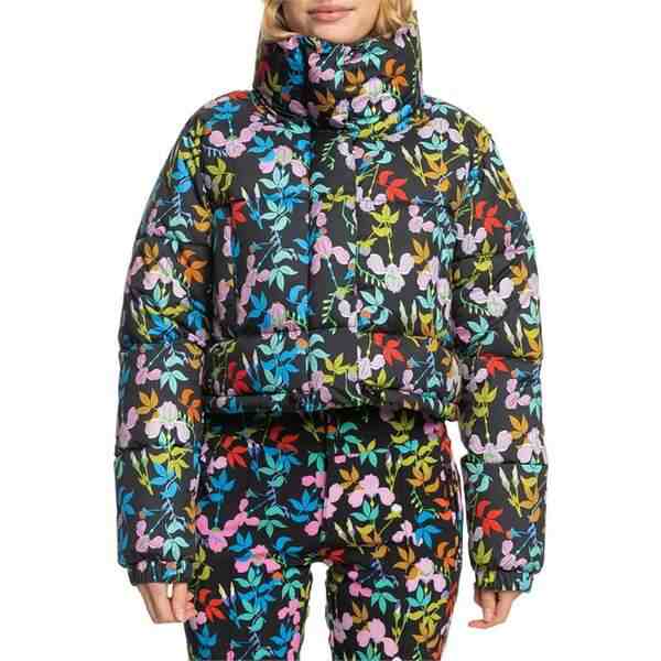 ロキシー レディース ジャケット・ブルゾン アウター Roxy X Rowley Short Puffer Jacket - Women's True Black/Multifloral