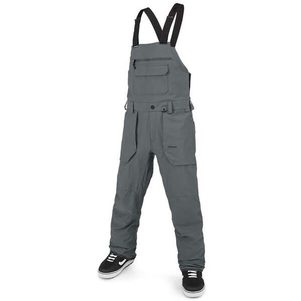 ボルコム メンズ カジュアルパンツ ボトムス Volcom Roan Bib Overalls Dark Grey