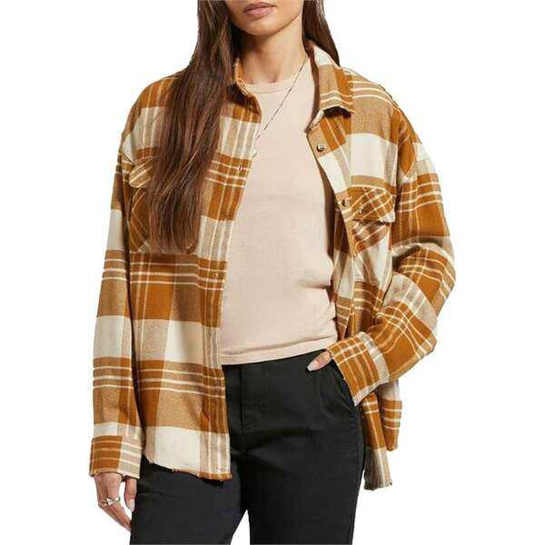 ブリクストン レディース シャツ トップス Brixton Bowery Classic Long-Sleeve Flannel - Women's Washed Copper/WhiteCap