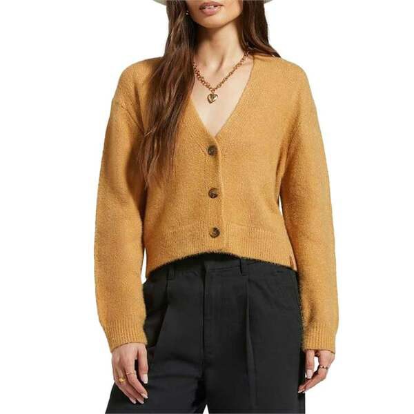 ブリクストン レディース Tシャツ トップス Brixton Town Cardigan - Women's Iced Coffee