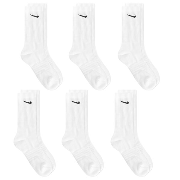 ナイキ メンズ 靴下 アンダーウェア Nike Cotton Cushion Crew Sock - 6 Pack White & Black