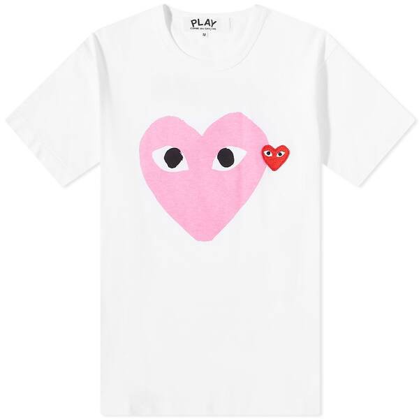 コム・デ・ギャルソン メンズ Tシャツ トップス Comme des Garcons Play Red Heart Colour Heart Tee  White u0026 Pinkの通販はau PAY マーケット - Revida - Tシャツ