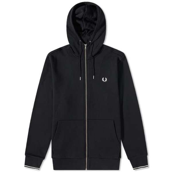フレッドペリー メンズ パーカー・スウェット アウター Fred Perry Zip Hoody Blackの通販は