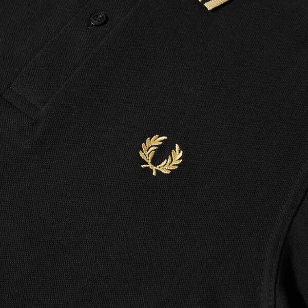 フレッドペリー メンズ ポロシャツ トップス Fred Perry Reissues Original Twin Tipped Polo Black & Champagne