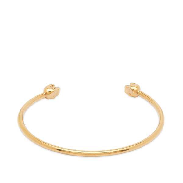 alexander mcqueen gold twin skull bracelet